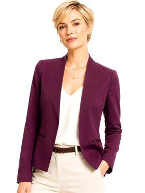 Theory Wine Cotton Open Blazer